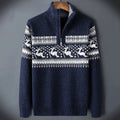 Men's Reindeer Pattern Half-Zip Sweater