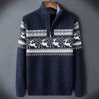 Men's Reindeer Pattern Half-Zip Sweater