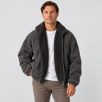 Men's Relaxed Fit Faux Shearling Lined Bomber Jacket