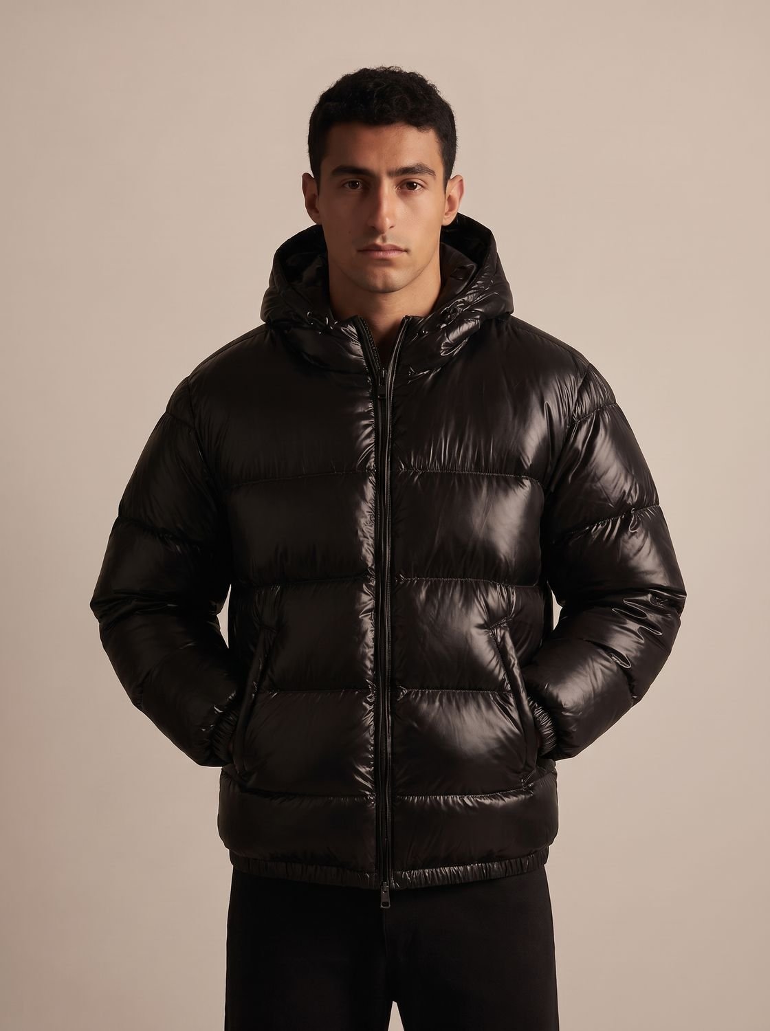 Men's Relaxed Fit Full-Zip Hooded Puffer Jacket