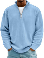 Men's Relaxed Fit Ribbed Half-Zip Sweater