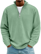 Men's Relaxed Fit Ribbed Half-Zip Sweater