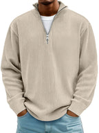 Men's Relaxed Fit Ribbed Half-Zip Sweater