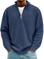 Men's Relaxed Fit Ribbed Half-Zip Sweater