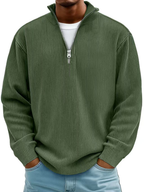 Men's Relaxed Fit Ribbed Half-Zip Sweater