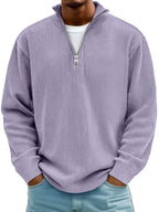 Men's Relaxed Fit Ribbed Half-Zip Sweater