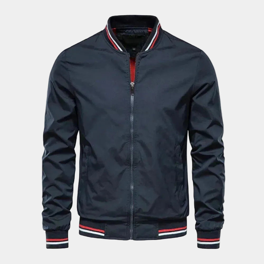 Men's Ribbed Collar Bomber Jacket