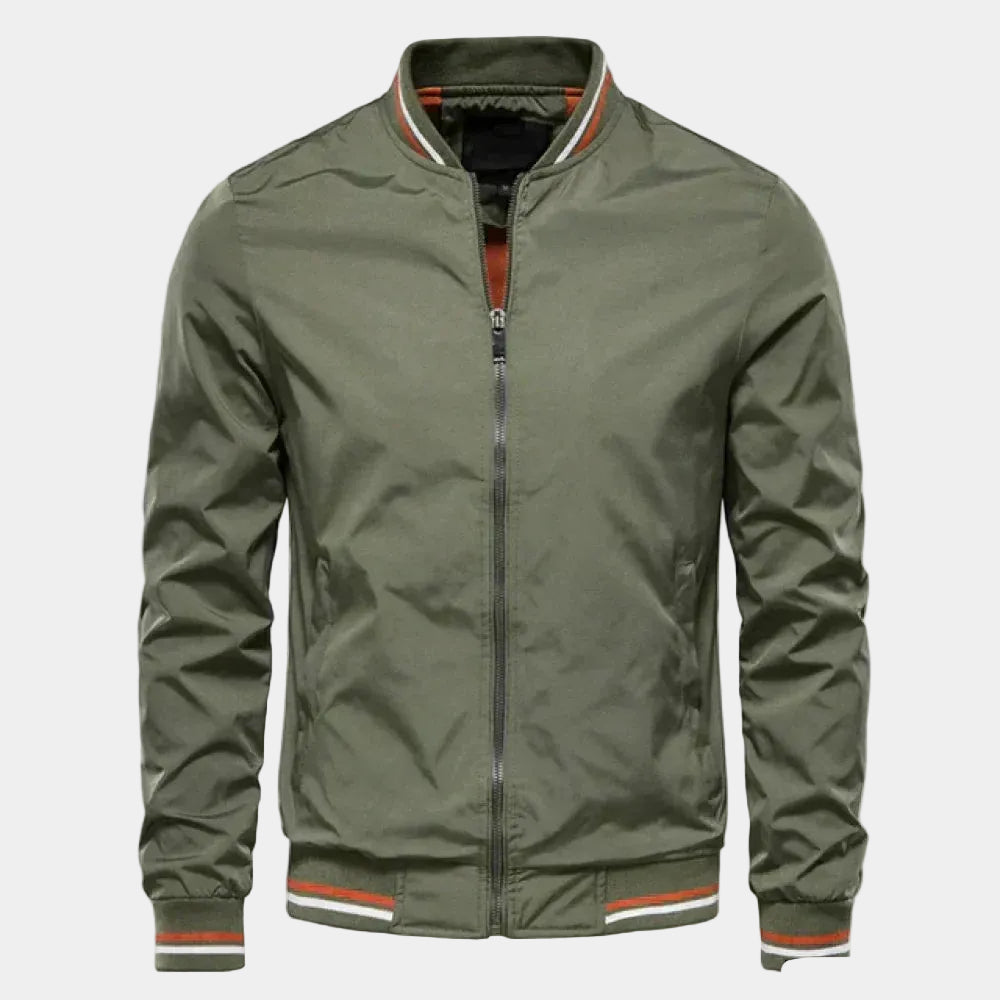 Men's Ribbed Collar Bomber Jacket