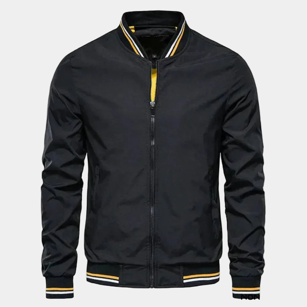 Men's Ribbed Collar Bomber Jacket