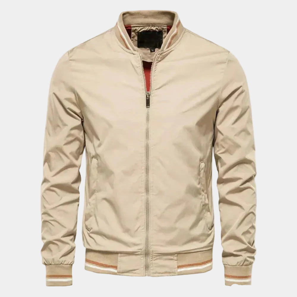 Men's Ribbed Collar Bomber Jacket