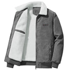 Men's Ribbed Full-Zip Faux Shearling Jacket