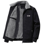 Men's Ribbed Full-Zip Faux Shearling Jacket