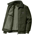 Men's Ribbed Full-Zip Faux Shearling Jacket
