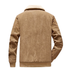 Men's Ribbed Full-Zip Faux Shearling Jacket