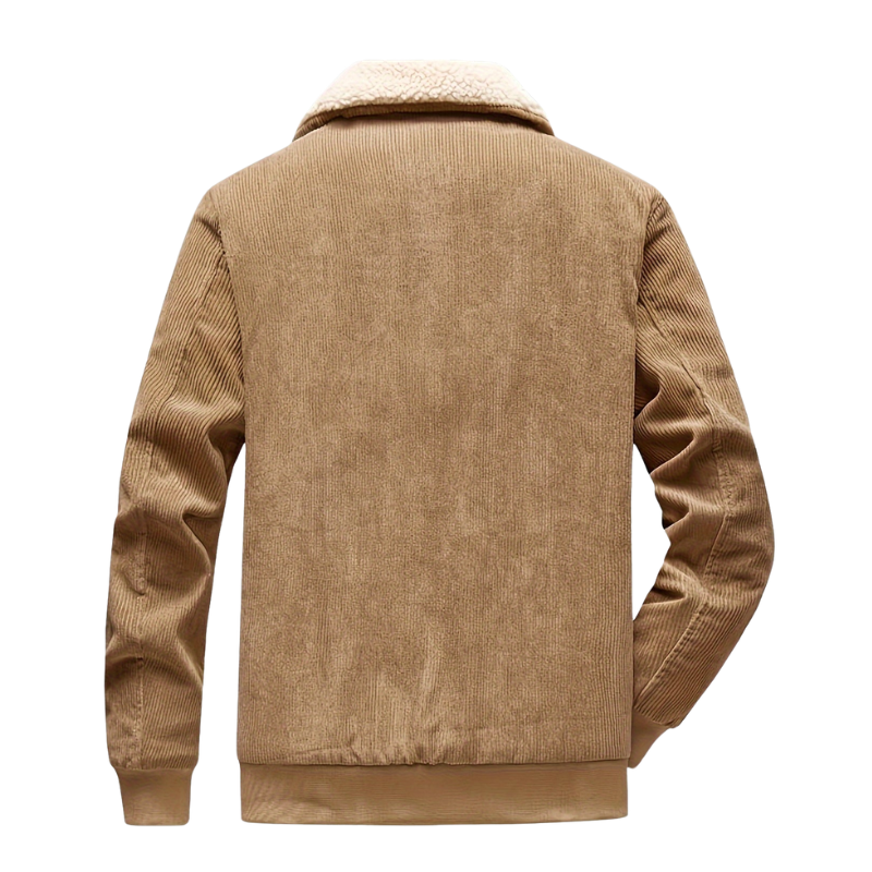 Men's Ribbed Full-Zip Faux Shearling Jacket