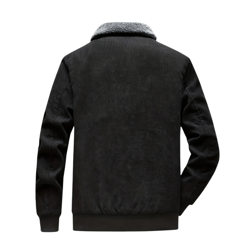 Men's Ribbed Full-Zip Faux Shearling Jacket