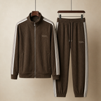 Men's Ribbed Full-Zip Tracksuit Set