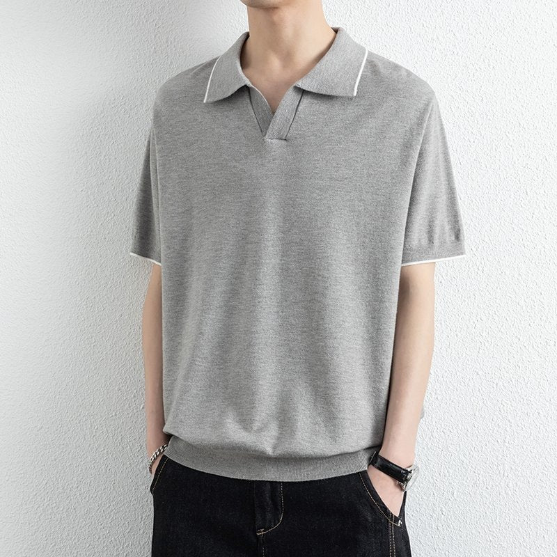 Men's Ribbed Hem Polo Shirt