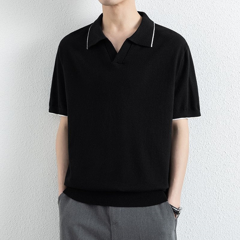 Men's Ribbed Hem Polo Shirt
