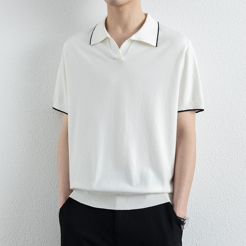 Men's Ribbed Hem Polo Shirt