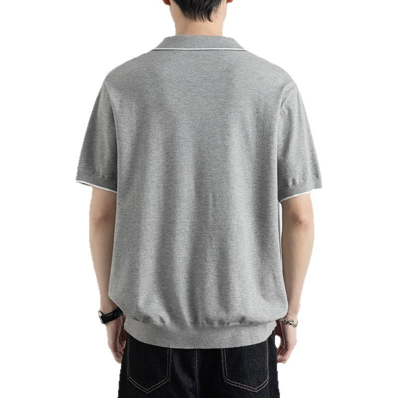 Men's Ribbed Hem Polo Shirt