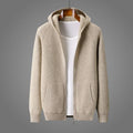 Men's Ribbed High Collar Zip-Up Cardigan