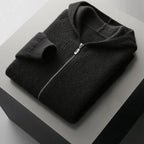Men's Ribbed High Collar Zip-Up Cardigan