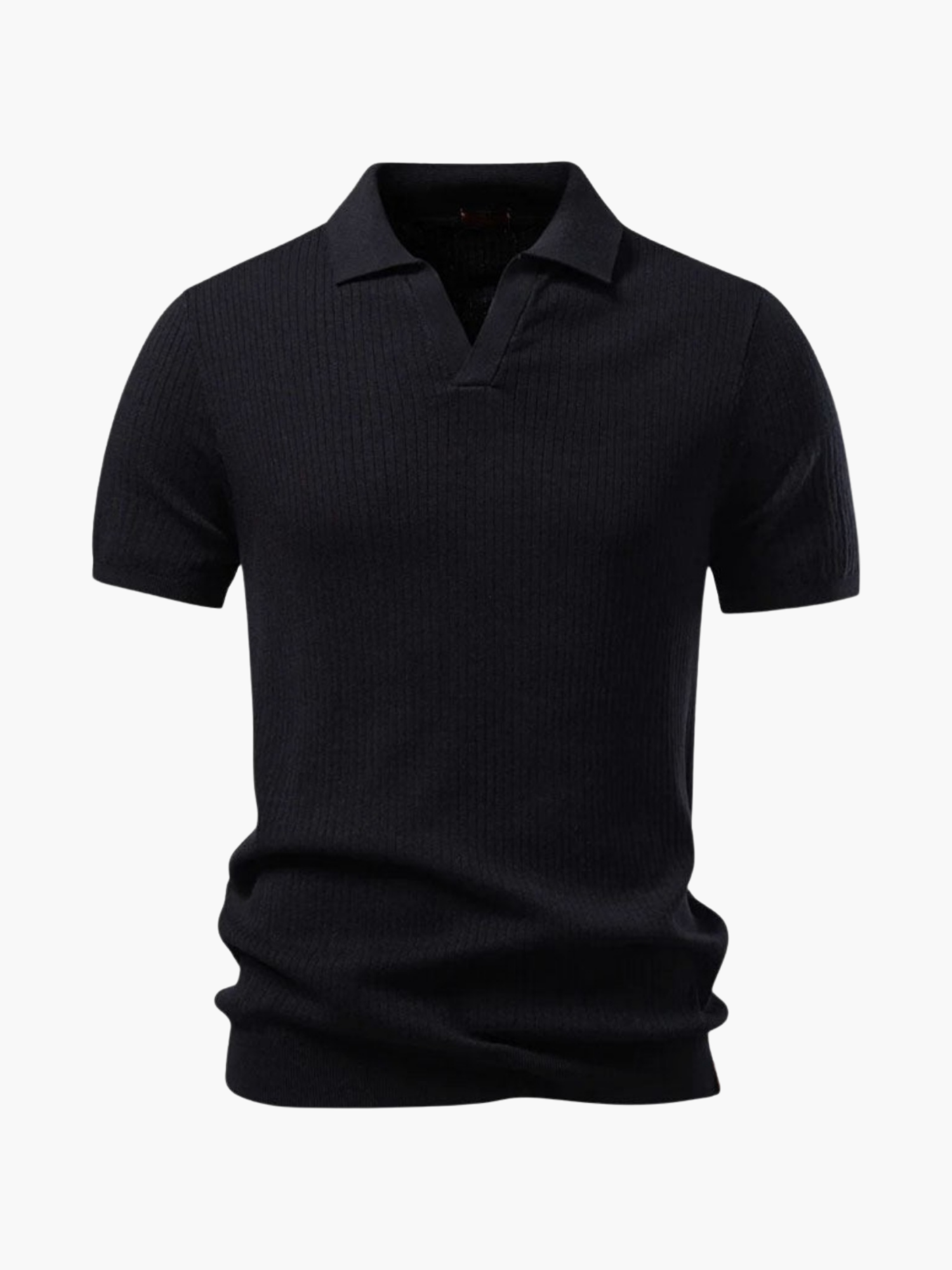 Men's Ribbed Knit Polo and Pants Set