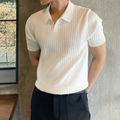 Men's Ribbed Knit Polo Shirt