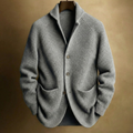 Men's Ribbed Knit Shawl Collar Cardigan