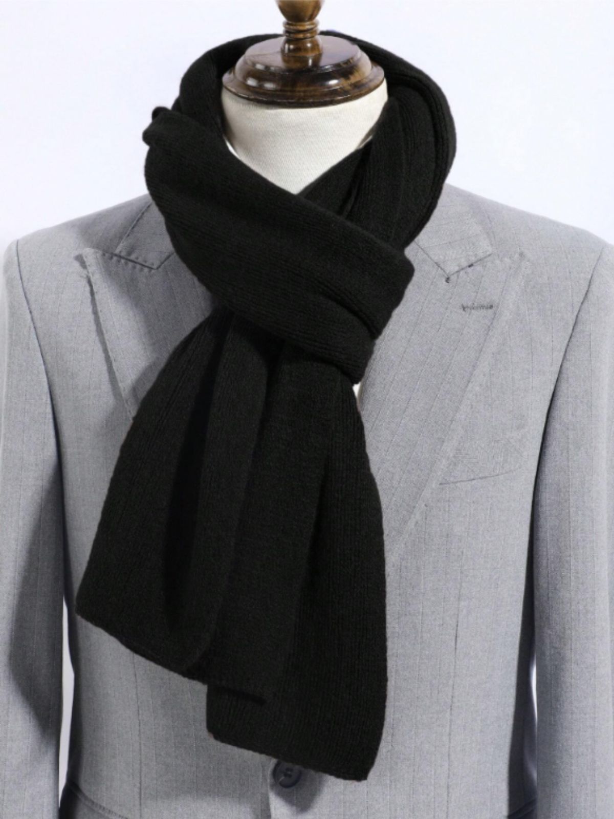 Men's Ribbed Knit Winter Scarf