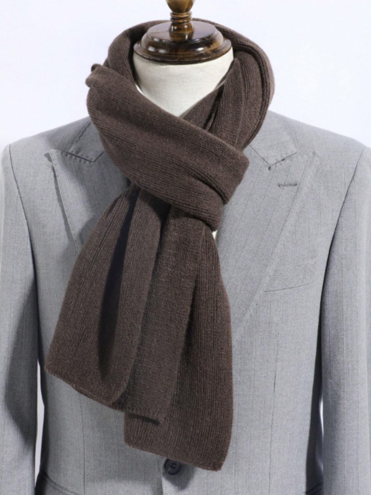 Men's Ribbed Knit Winter Scarf