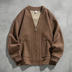 Men's Ribbed Oversized Full-Zip Cardigan