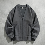 Men's Ribbed Oversized Full-Zip Cardigan