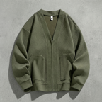 Men's Ribbed Oversized Full-Zip Cardigan