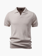 Men's Ribbed Polo and Drawstring Pants Set