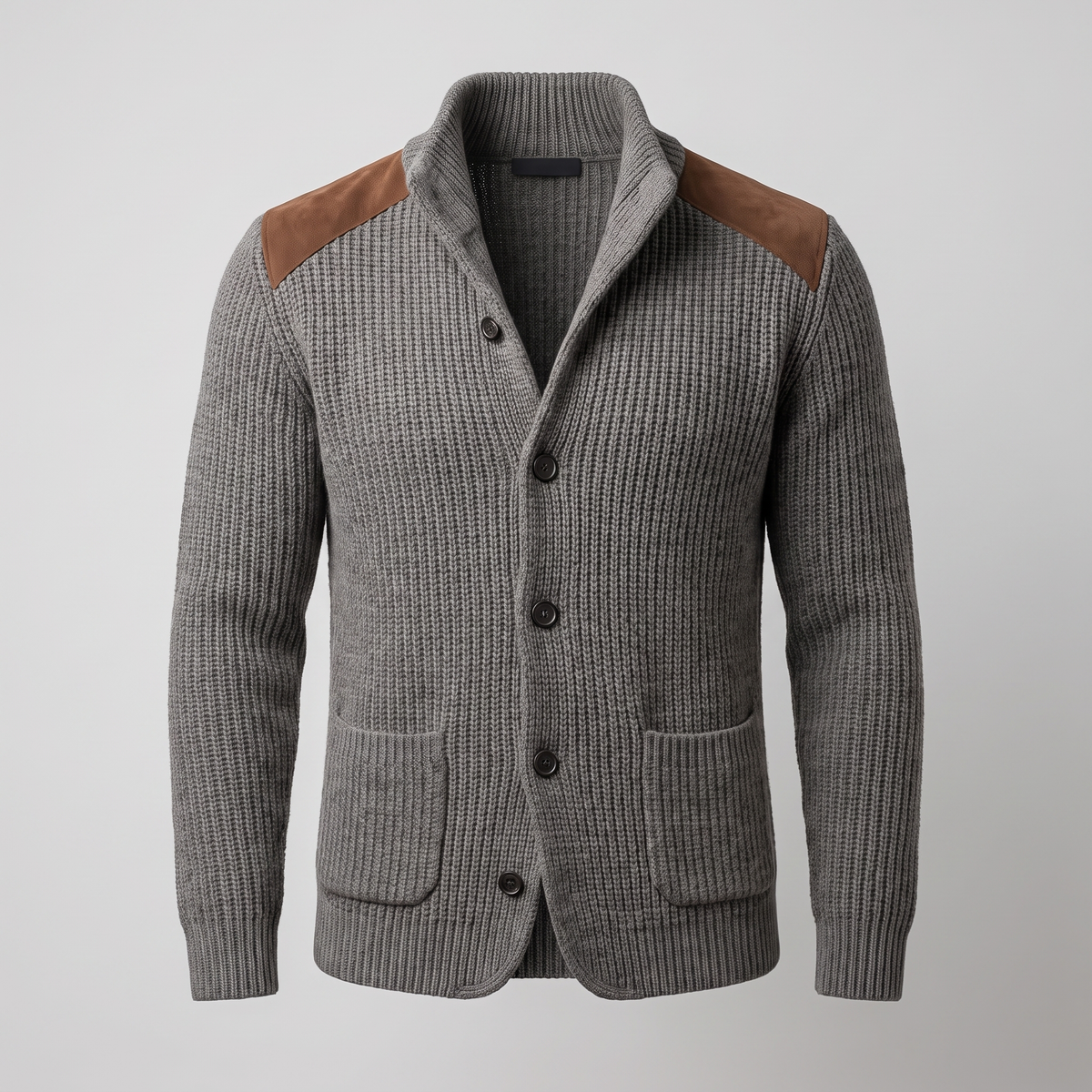 Men's Ribbed Shawl Collar Cardigan