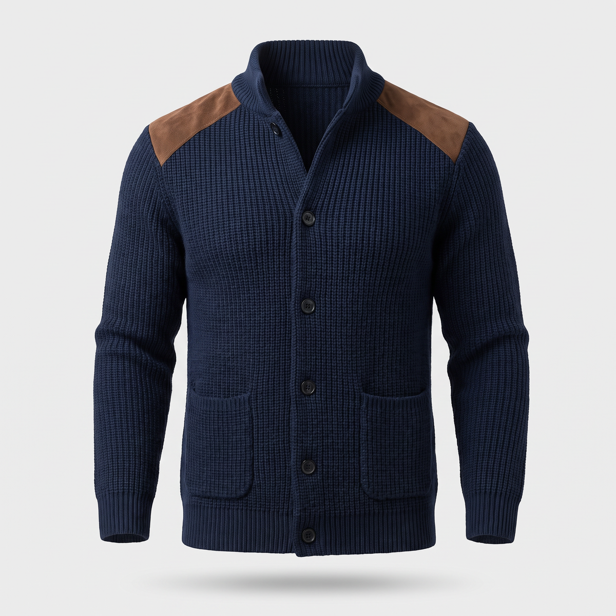 Men's Ribbed Shawl Collar Cardigan