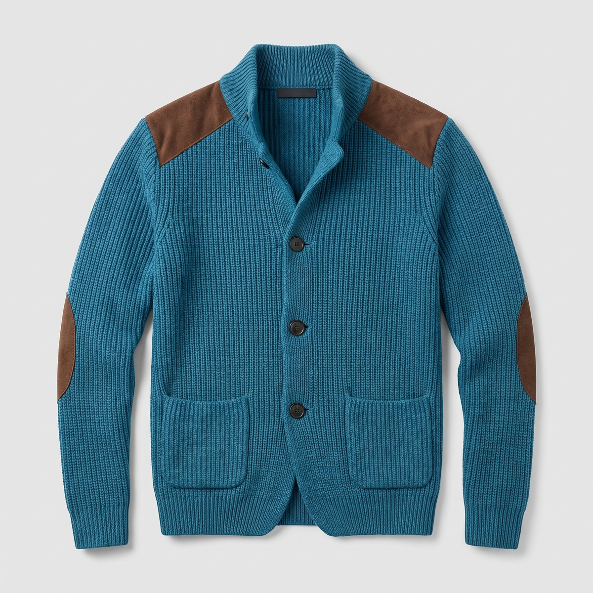 Men's Ribbed Shawl Collar Cardigan