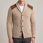 Men's Ribbed Shawl Collar Cardigan
