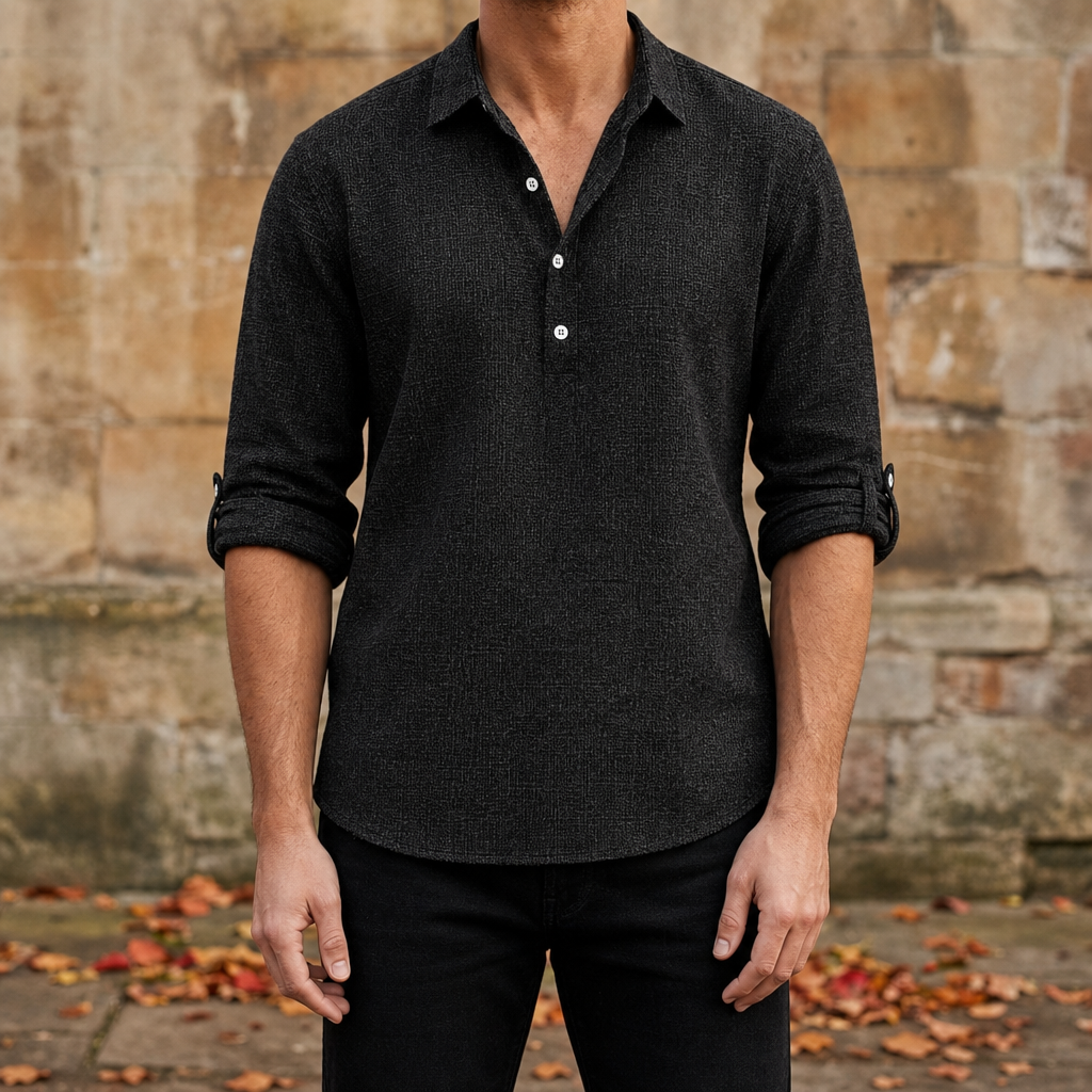 Men's Roll-Up Sleeve Pullover Shirt