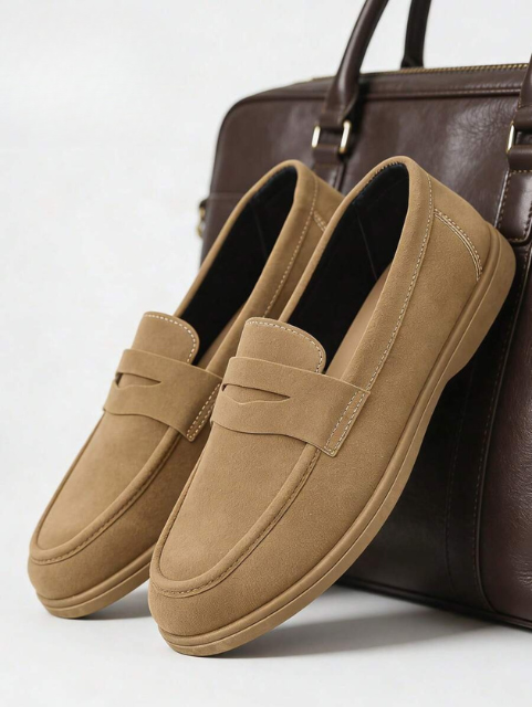 Men's Round Toe Penny Loafers