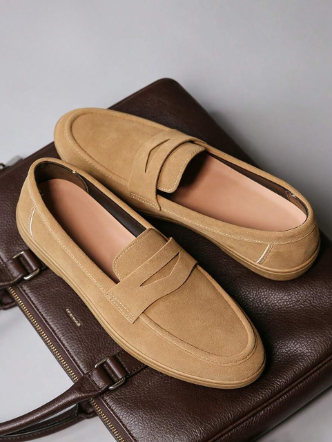 Men's Round Toe Penny Loafers