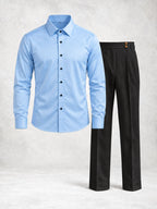 Men's Satin-Look Regular Fit Shirt & Pants Set