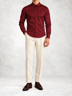 Men's Satin-Look Slim Fit Shirt Pants Set