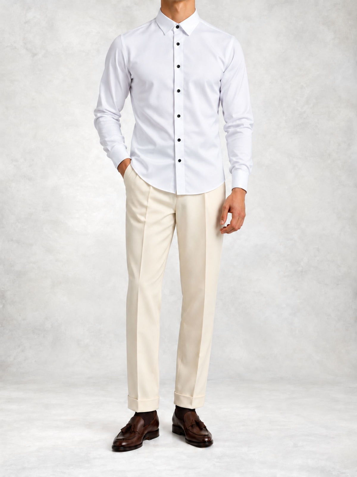 Men's Satin-Look Slim Fit Shirt Pants Set
