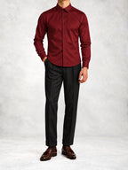 Men's Satin-Look Slim Fit Shirt Pants Set