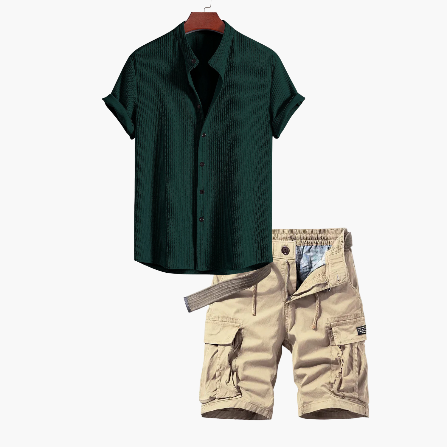 Men's Shirt and Cargo Shorts Set