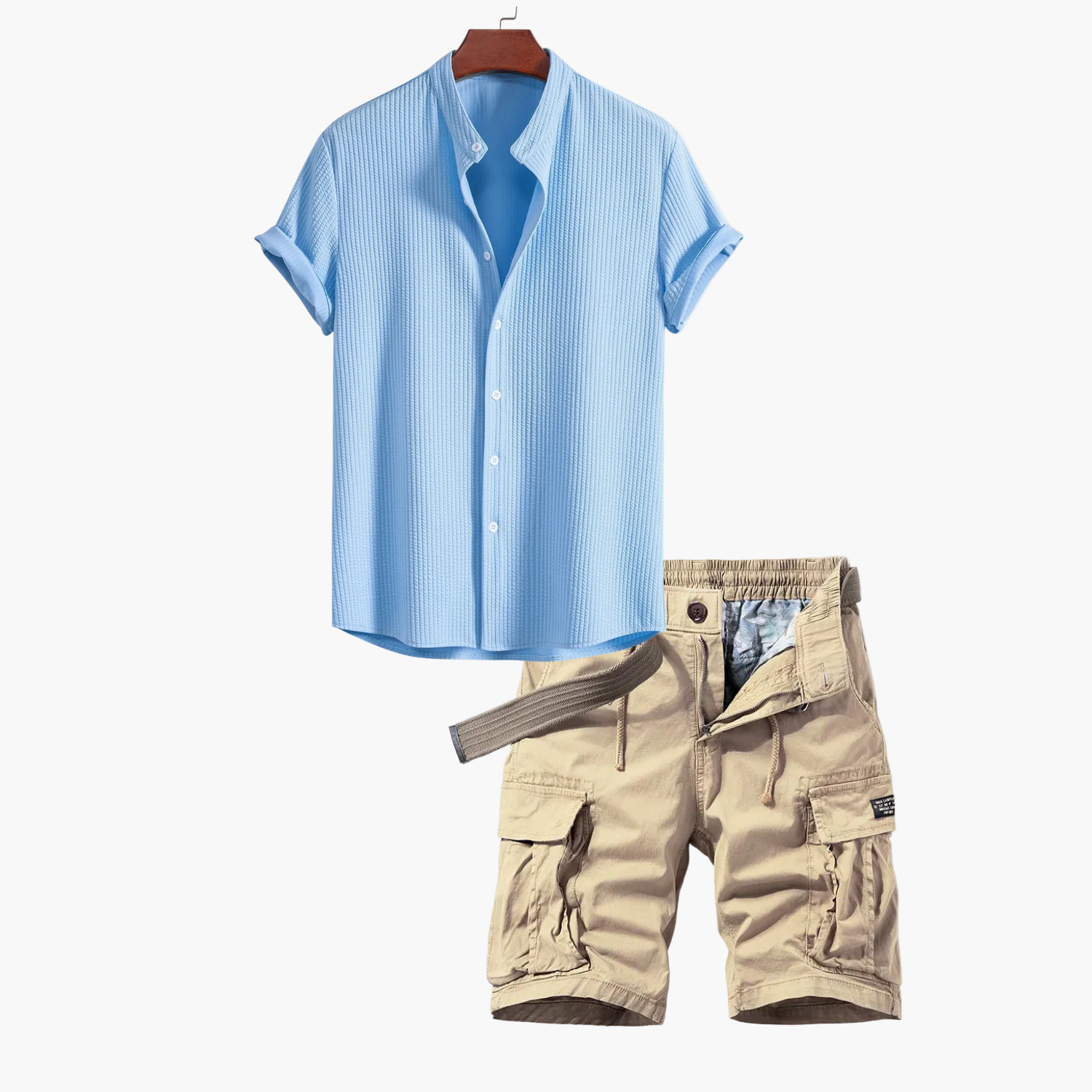 Men's Shirt and Cargo Shorts Set