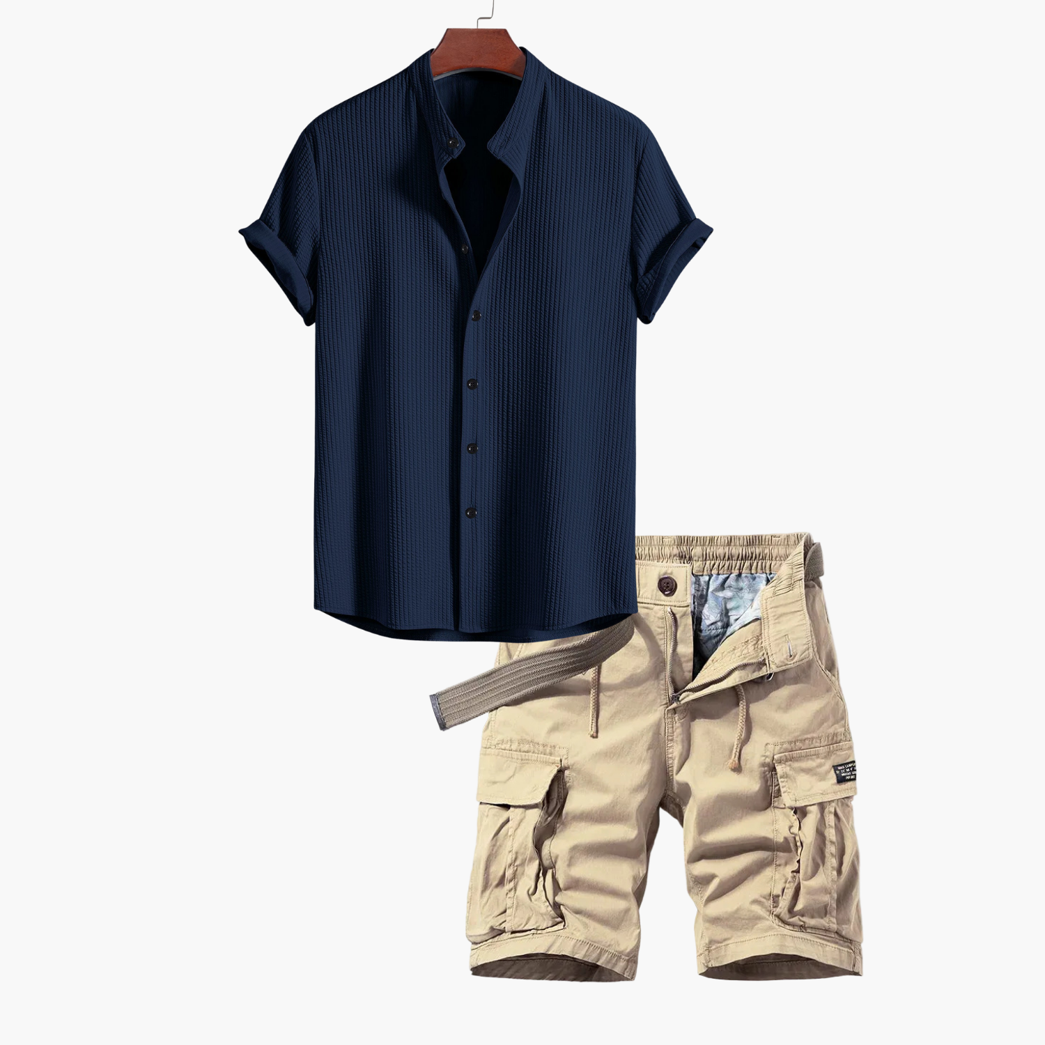 Men's Shirt and Cargo Shorts Set